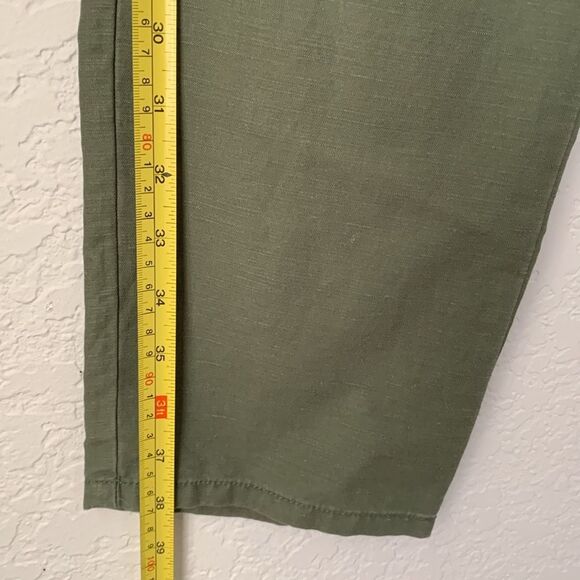 LOFT Marisa Linen Blend Forest Green Women’s Pants Size 6 - Picture 6 of 9